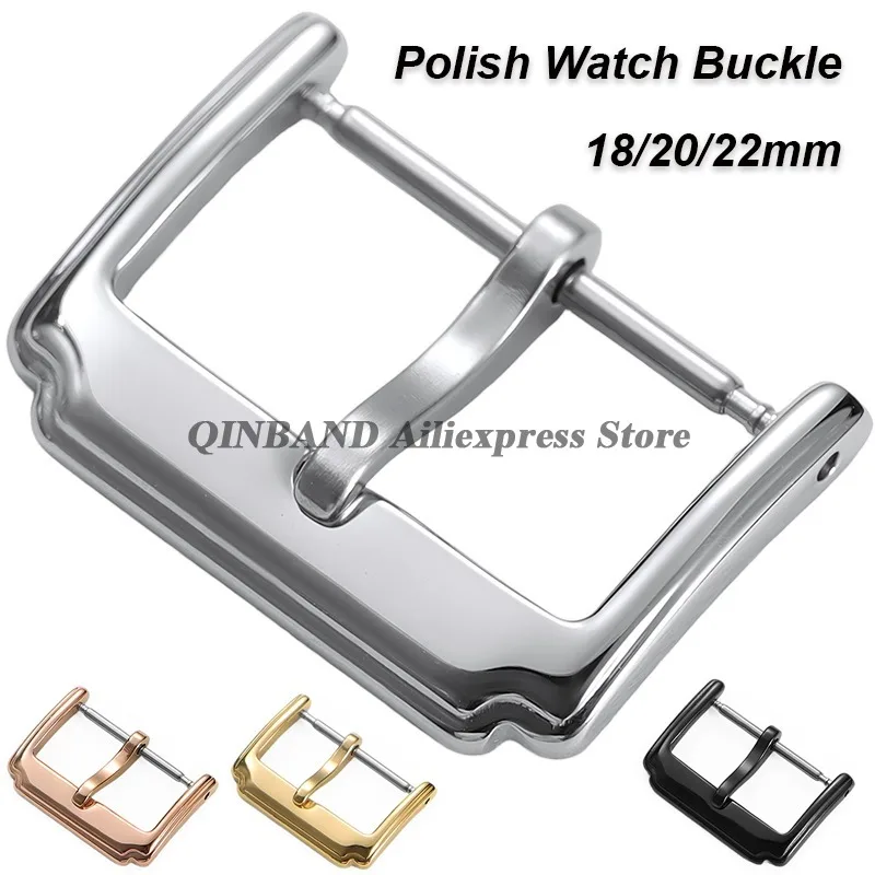 Uhrenschnalle 18/20/22 mm Edelstahl-Dornschließe Uhrenarmbänder Schnalle poliert Schwarz & Gold & Rose Uhrenknopf Uhrenschnalle Zubehör