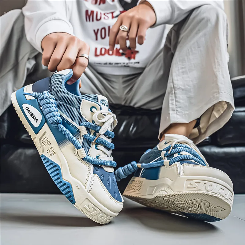 Street-Style-Skateboard-Schuhe für Herren, große Größe 48, lässige Plateau-Sneaker, bequeme, rutschfeste Herren-Skateschuhe