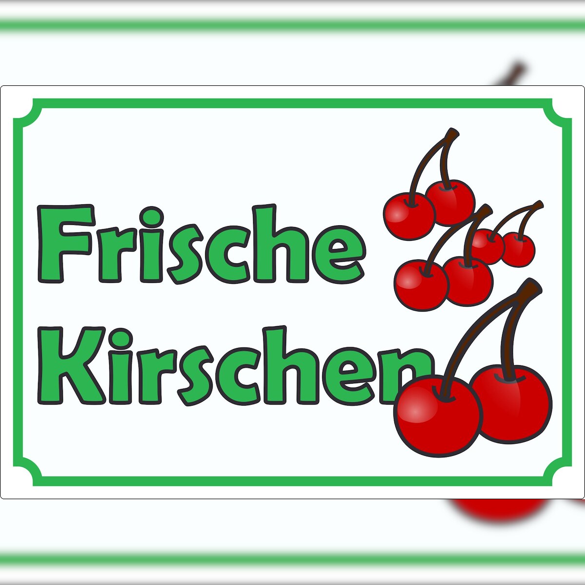HB-Druck Werbeaufkleber Aufkleber Frische Kirschen A4 (210x297mm) Image