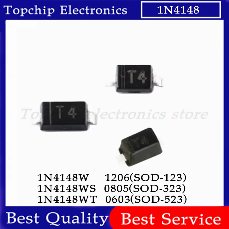 100 Stück SMD-Diode 1N4148 T4 0603 0805 1206 SOD-123 SOD-323 SOD-523 1N4148WS Schaltdiode Image
