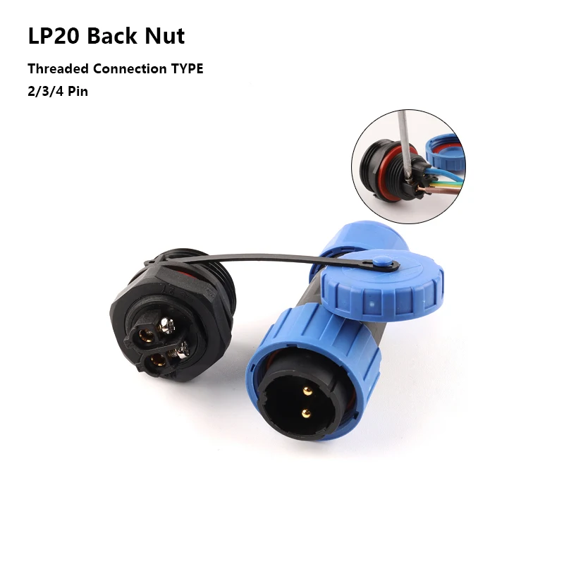 LP20 SP20 IP68 Zurück mutter schweißen-freies schraube anschluss Wasserdichten stecker 2 3 4 Pin Panel Mount schraube crimp kabel steckdose Image