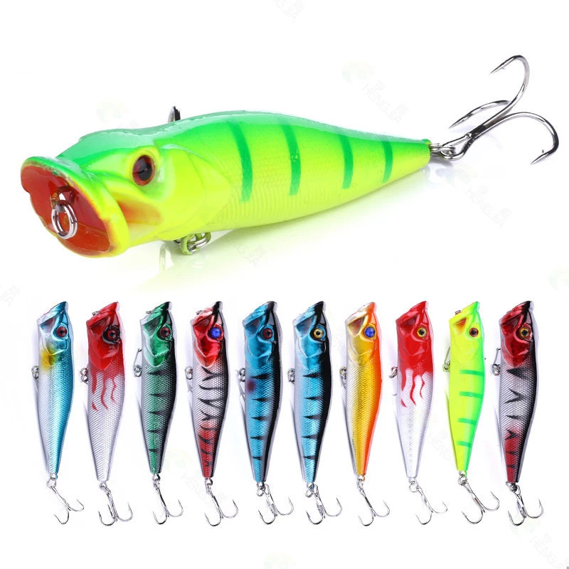 10-teiliges Kunstköder-Set mit Wellenaktion, 9 cm, 12 g, mit 6 Stück # Hook Impact Hard Bait Angelausrüstung für Süßwasser und Salzwasser Image