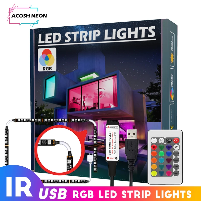 Tv Led-hintergrundbeleuchtung Wasserdichte Led-streifen 5V 30Leds/M RGB Led Beleuchtung Diy Farben Led-beleuchtung Für 49/49/55/58 Zoll Tv