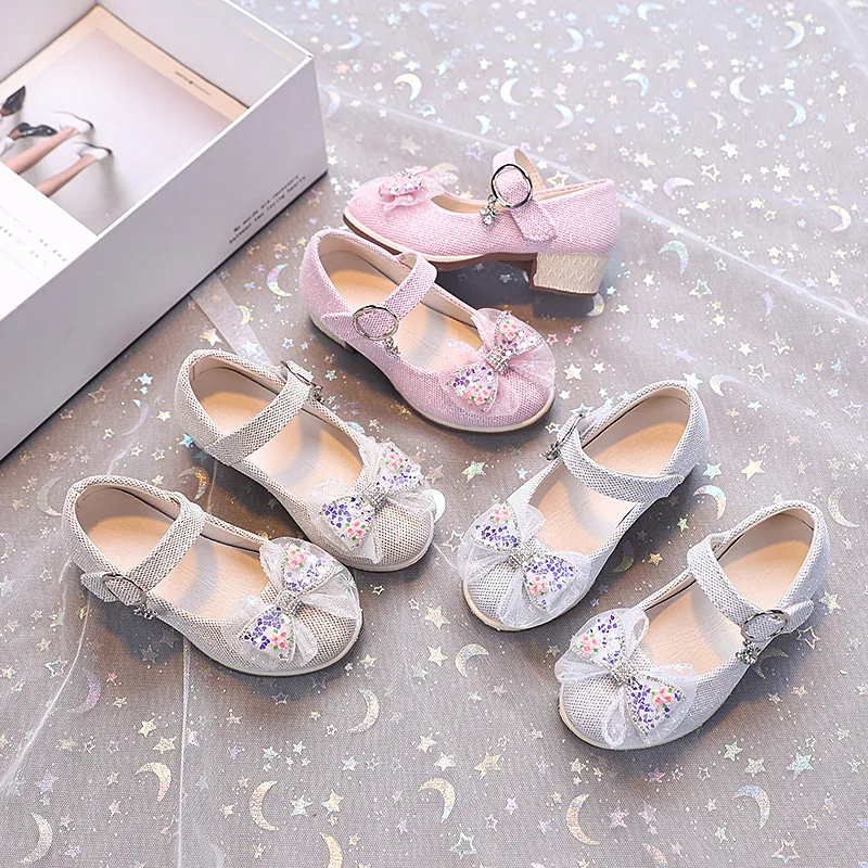 Herbst Chic Kinder Mode Kleider Laufsteg Schuhe Casual Prinzessin Kinder Süße High Heel Schuhe Non-slip Mädchen Leder Schuhe