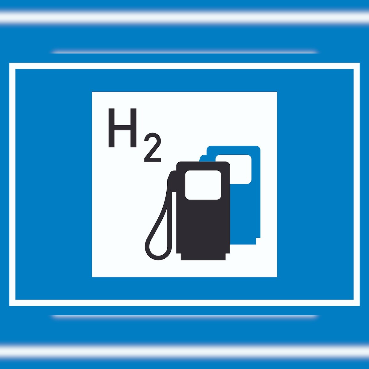 HB-Druck Wasserstofftankstelle Symbol Schild A5 (148x210mm)