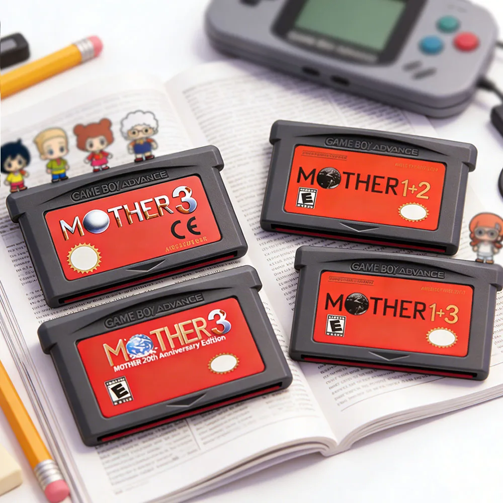 Mother Series GBA Game Card Cartridge 32-Bit Video Game Console Card Mother 1 2 3 Gray Shell for GBA NDS USA/EUR/Version