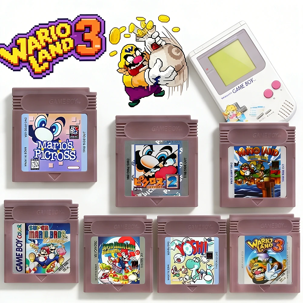 New GBC 16 Bit Game Video Game Cartridge Console16 Bit Game Card Land Donkey Kong Land 2 Yoshi for GBC