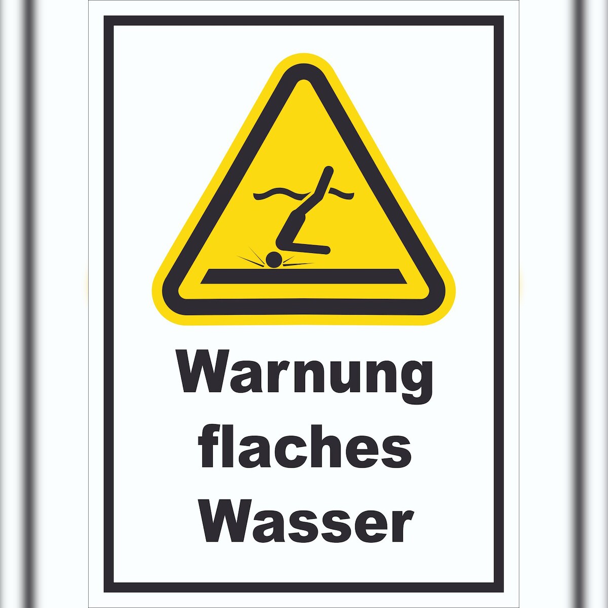HB-Druck Schild Warnung flaches Wasser A1 (594x841mm) Image