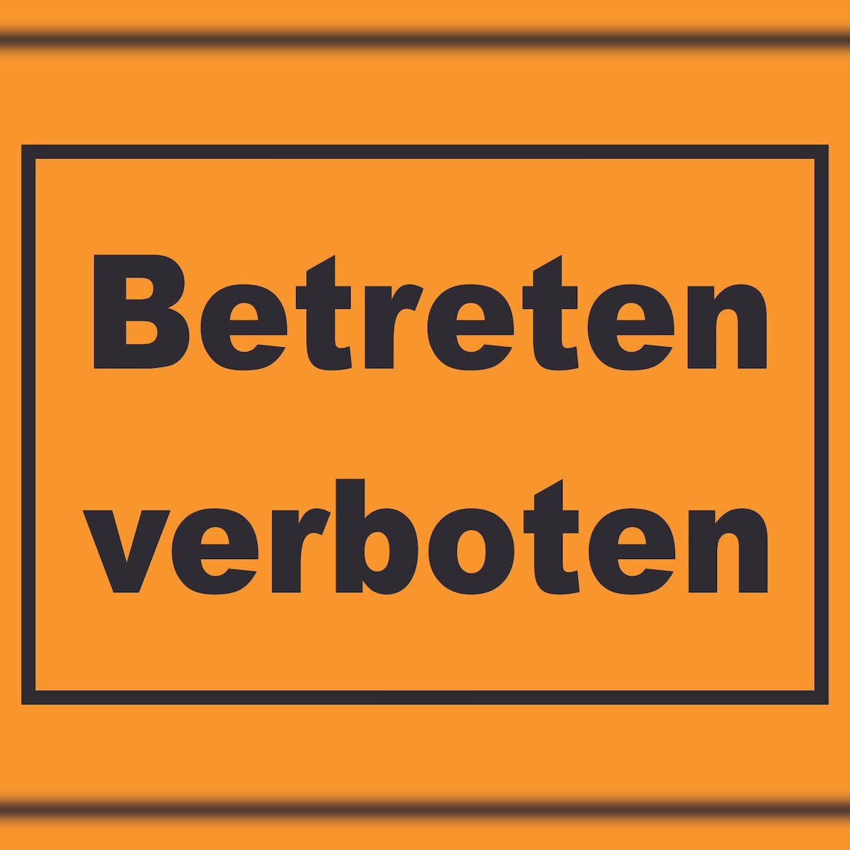 HB-Druck Betreten verboten Schild schwarz-orange A2 Rückseite selbstklebend Image