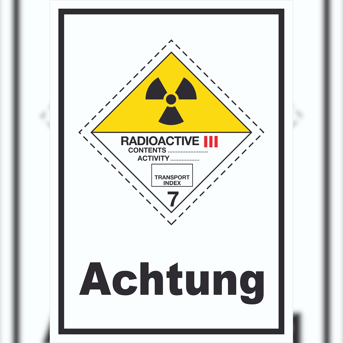 HB-Druck Schild radioaktive Stoffe Radioactive Achtung III-GELB hochkant A5 (148x210mm) Image