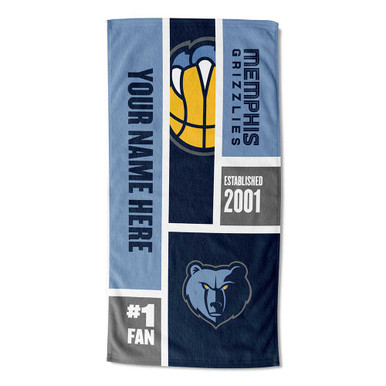Memphis Grizzlies Personalized Colorblock Beach Towel