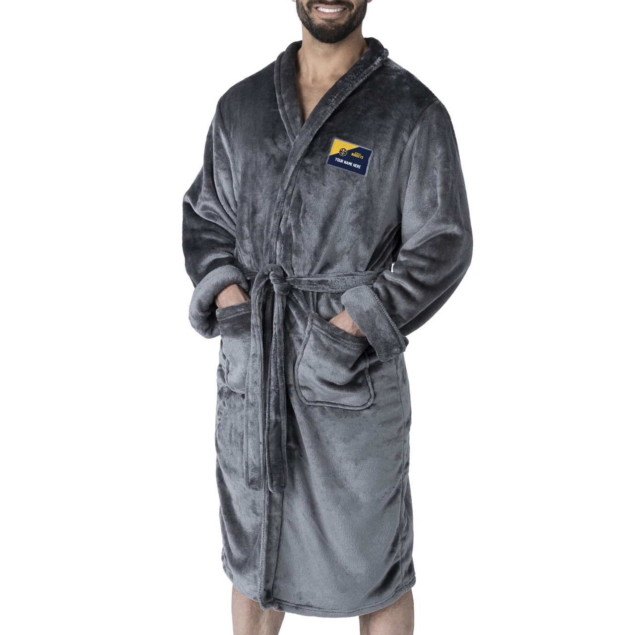 Denver Nuggets Personalized Snipe Men's Silk Touch Robe