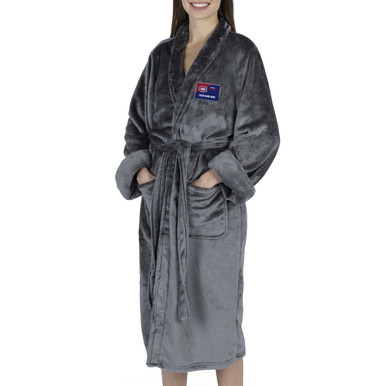 Montreal Canadiens Personalized Charcoal Women's Silk Touch Robe