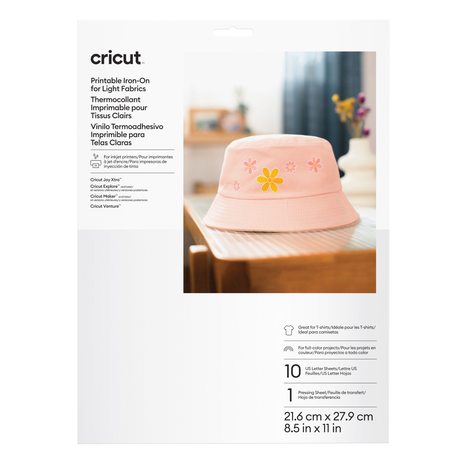 Cricut Printable Iron on | Light Fabrics | 8.5 in x 11 in (10)