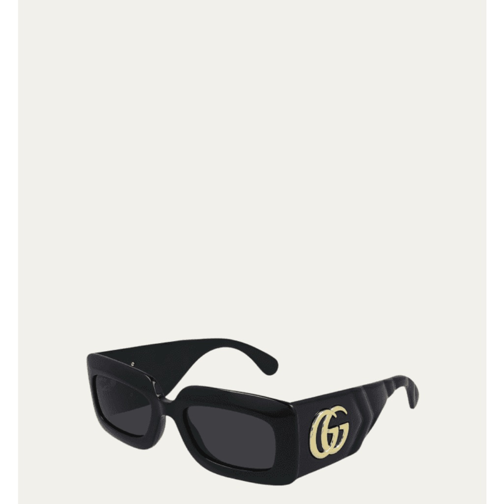 Gucci Accessories | Brand New Gucci Oversized Rectangular Acetate Sunglasses | Color: Black/Gold | Size: Os