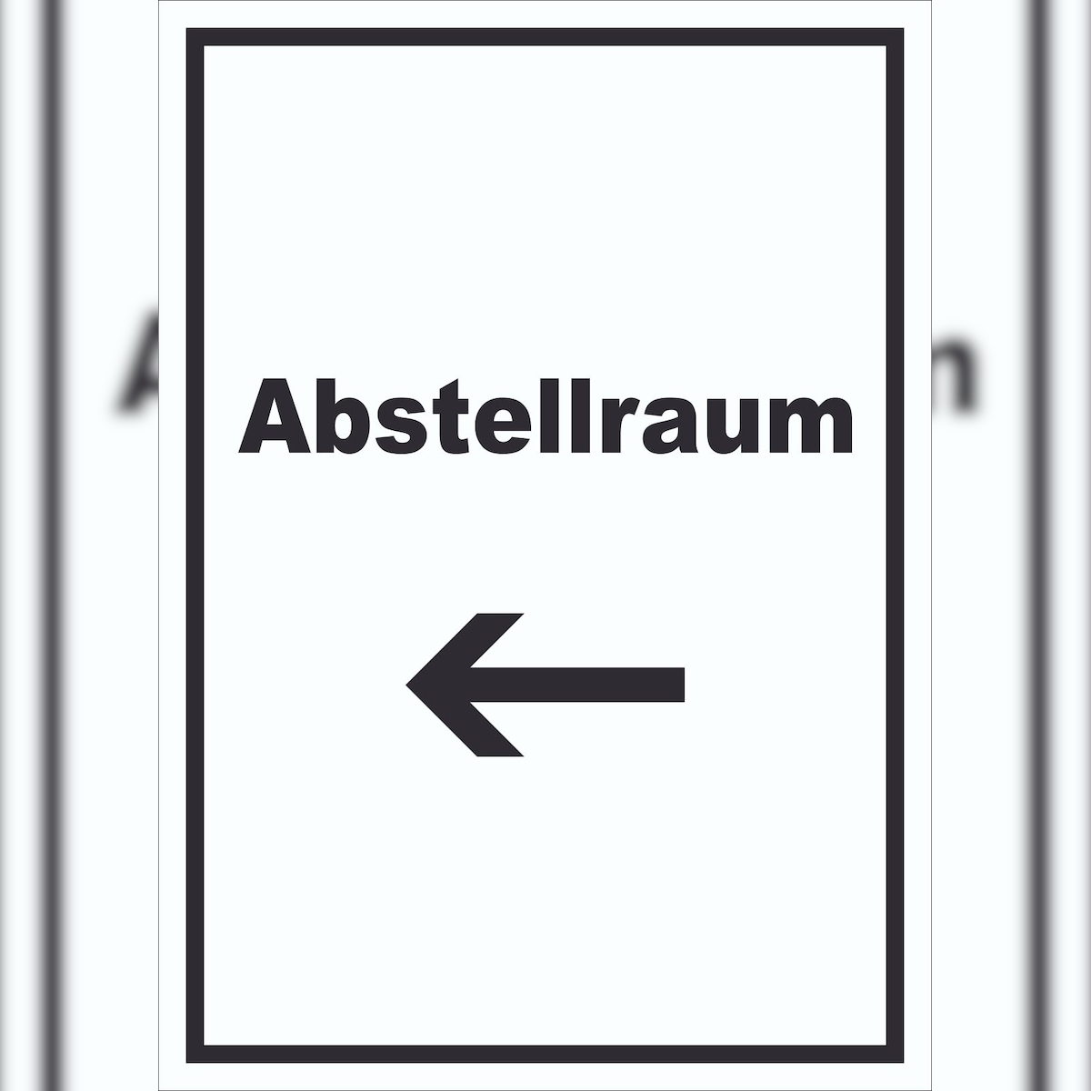 HB-Druck Abstellraum Schild mit Text und Richtungspfeil links Lager hochkant A6 (105x148mm) Image