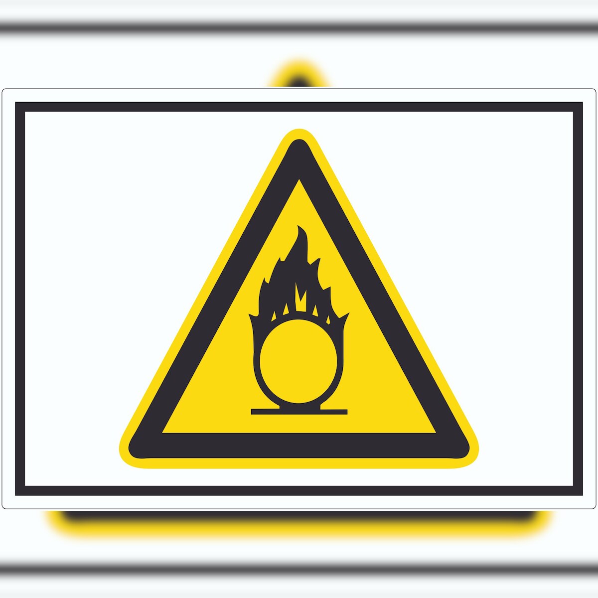 HB-Druck Vorsicht Brandfördernde Stoffe Symbol Aufkleber A4 (210x297mm) Image