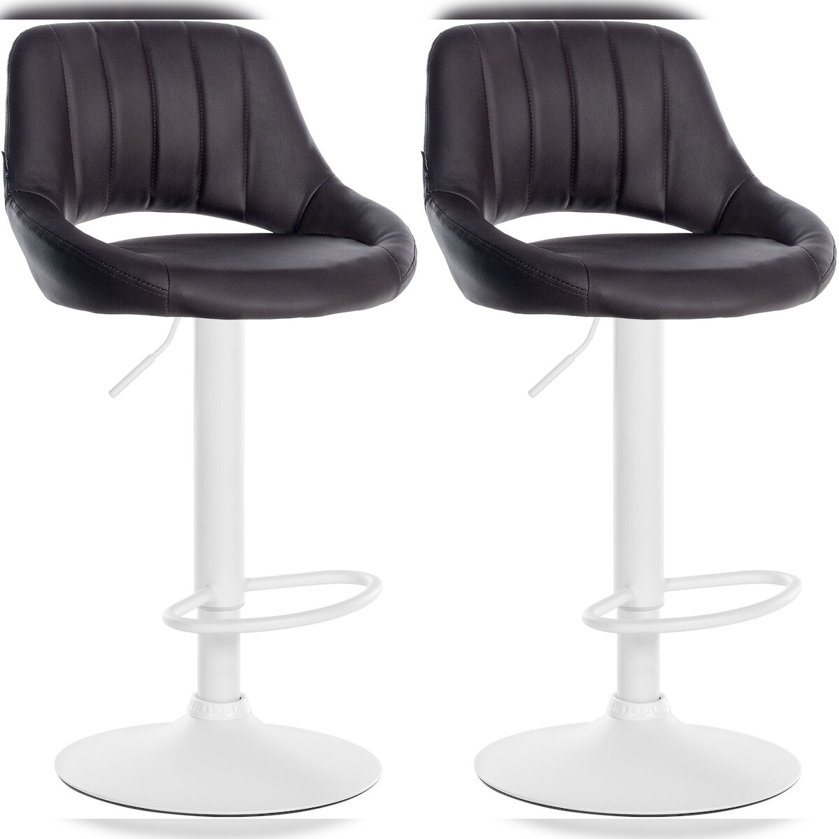 Proregal CHEFGASTRO 2er Set Barhocker NIAGARA Kunstleder Weiß HxBxT 85x47x48cm Kunstleder Braun Barstuhl Image