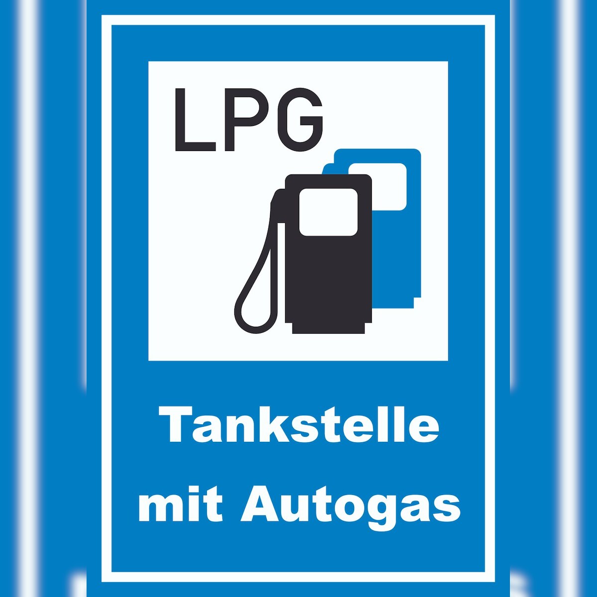 HB-Druck Tankstelle mit Autogas Schild A2 Rückseite selbstklebend Image