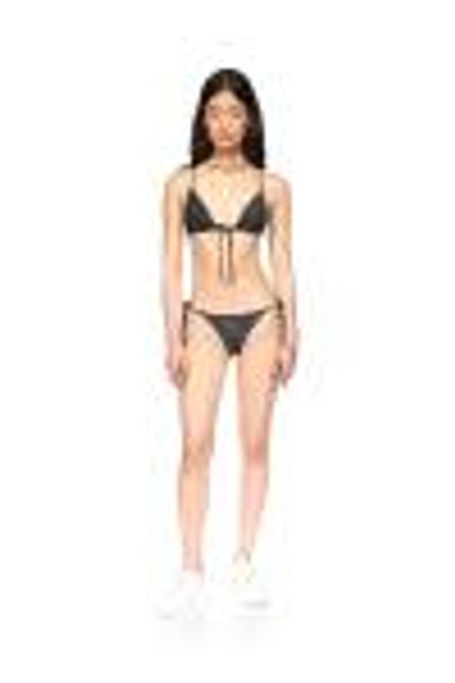 Top Bikini With Drawstring And Monogram - Black - Casablanca Beachwear