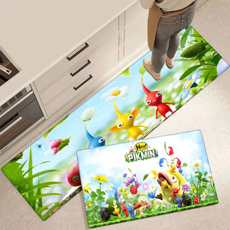 Entrance Front Door Doormat Cartoon PikminS Non-slip Kitchen Rug Living Room Rugs Balcony Bathroom Foot Mat Floor Mats Carpet