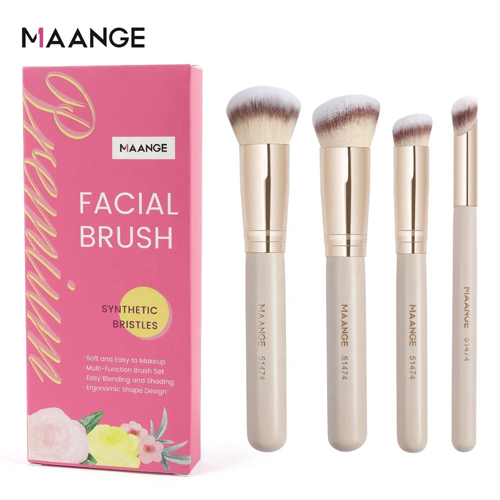 MAANGE all'ingrosso eco-friendly private label pennelli rosa trucco correttore fondotinta delicato set di pennelli per trucco