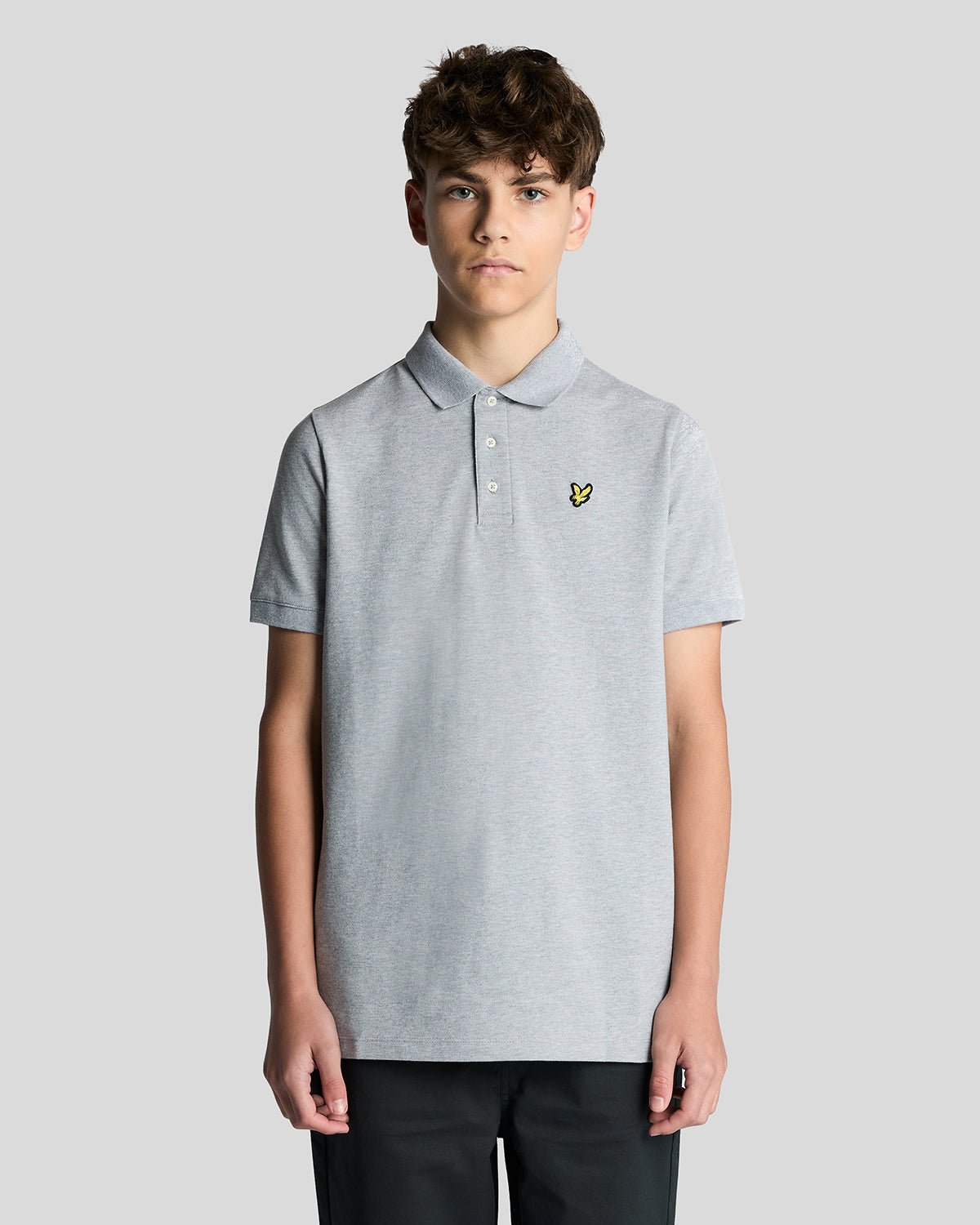 Lyle & Scott Boys Cotton Polo Shirt - Grey - Size 10-11Y | Lyle & Scott Sale | Discount Designer Brands