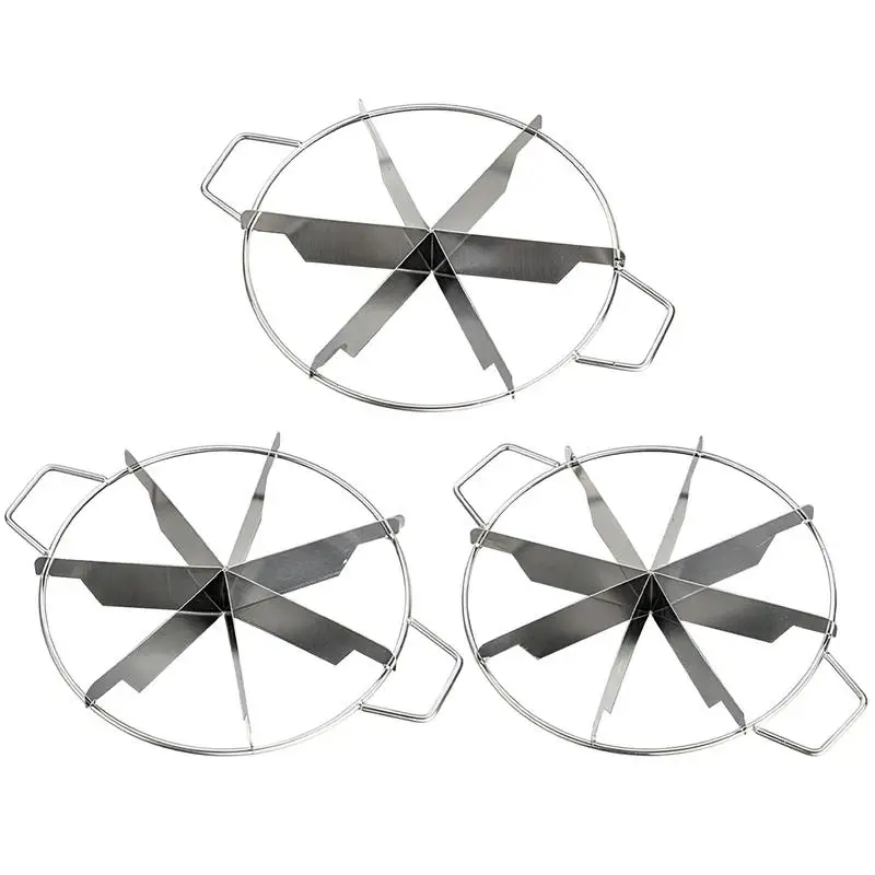 Edelstahl-Kuchenschneider, Slicer, Pizza-Kuchenschneider, 6/7/8 gleiche Portion, Marker, runder Brotteiler, Gebäck, Käse, Pizzaschneider Image