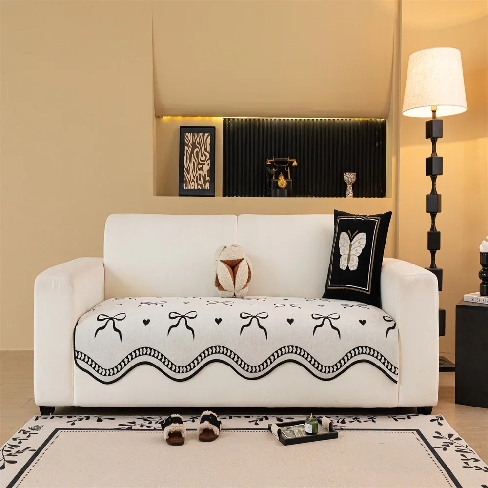 Leder-Sofakissen Vier Jahreszeiten Universal 2025 Neu Einteiliges Gerades Rutschfestes Kissen Sofabezug Stofftuch Image