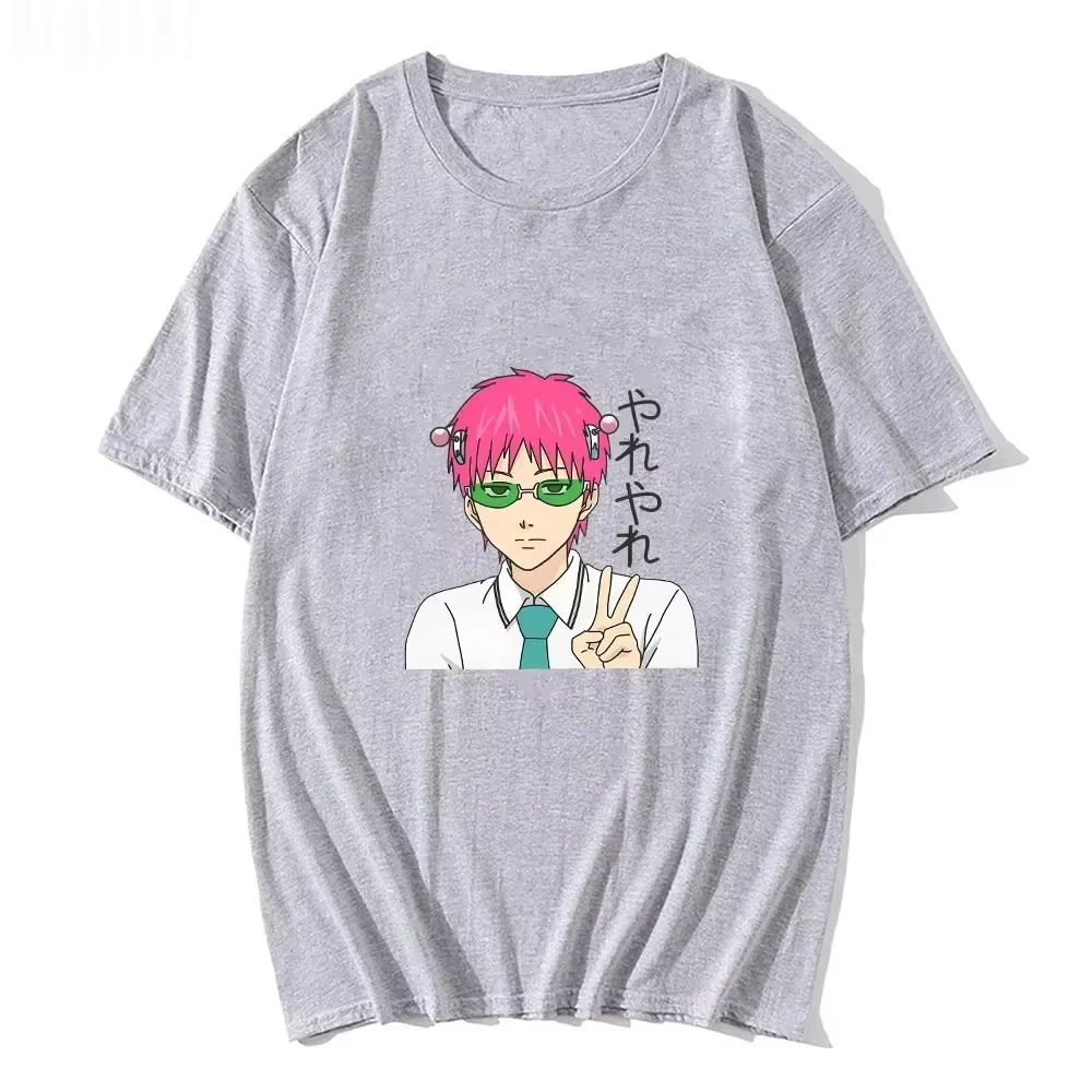 Anime The Disastrous Life of Saiki K Bedrucktes Kurzarm-T-Shirt Saiki Kusuo Harajuku Hip Hop Casual Tee Fashion Vintage Shirts
