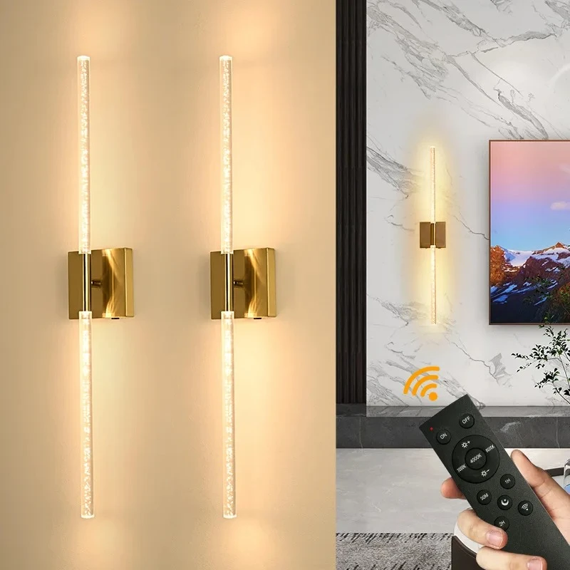 Moderne Wandleuchte, kabellose Fernbedienung, 3 Lichtmodi, 10.000 mAh, USB wiederaufladbar, keine Verkabelung erforderlich, drehbar, für Schlafzimmer, Flur
