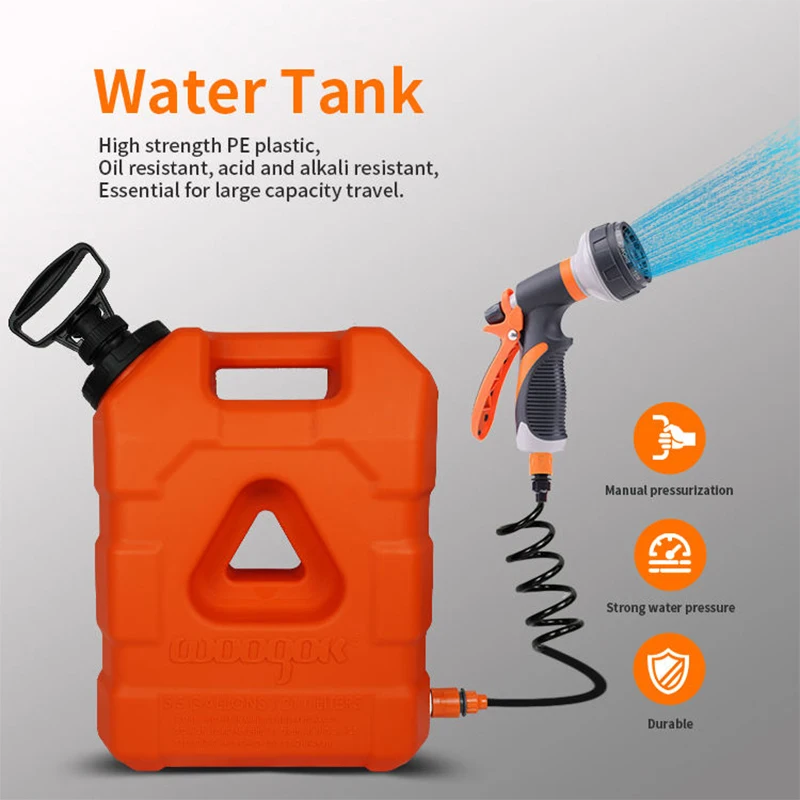 5,5 Gallonen Camping-Eimer Tragbarer Wasserspeichertank Große Kapazität 21L Eimer mit Dusche und Luftpumpe Wasserspeicherbox Image