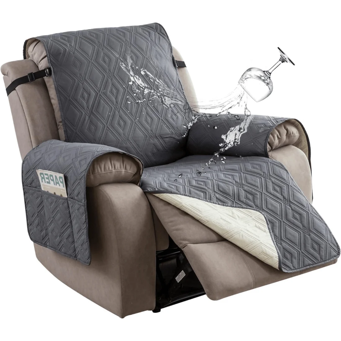 1 Set Wasserdichtes TPU-beschichtetes 1-Personen-Liegestuhl-Schutzpolster mit Tasche, Weiches und Waschbares Liegestuhl-Sofa-Schutzpolster, 2 Größen