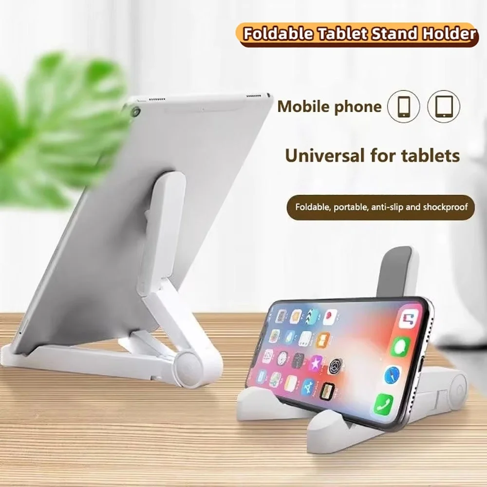 Desktop-Tablet-Handy-Ständer, verstellbare, zusammenklappbare dreieckige Halterung, Tablet-Handy-Halter für iPad, Xiaomi, Samsung, Huawei Image