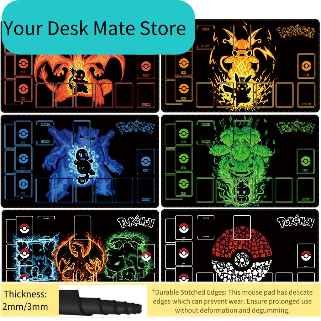 Neue Cartoon Pokemon PTCG Erster Partner Pokemon Kampfkarten-Tischmatte aus Gummi, Geschenk-Spielzeug Image