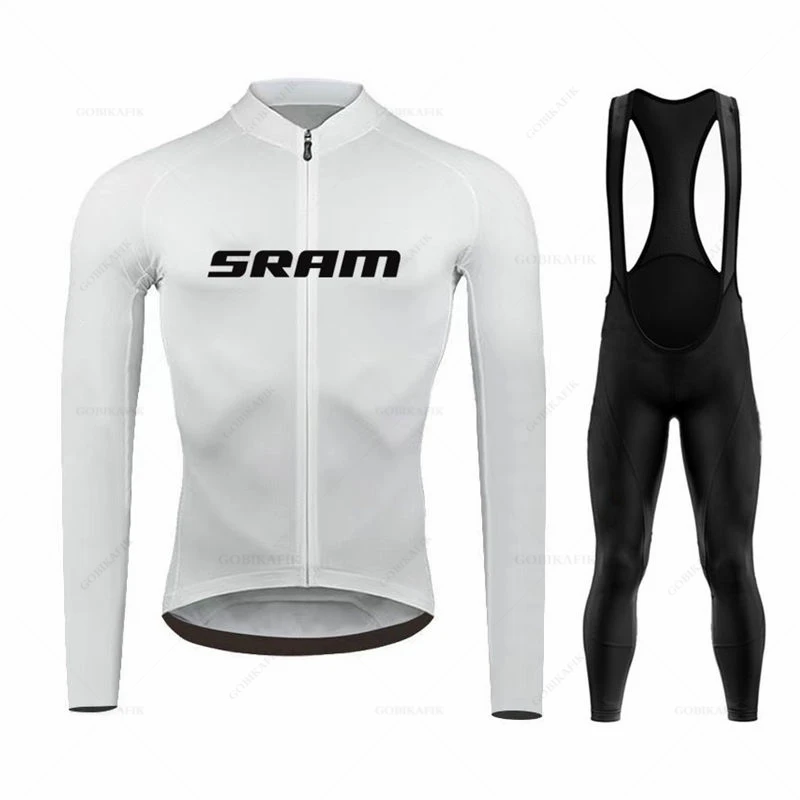 Sram-Pro Team Radtrikot-Set, MTB-Uniform, Fahrradbekleidung, schnell trocknende Fahrradbekleidung, lange Fahrradbekleidung, 19D-Trägerset, Herbst Image