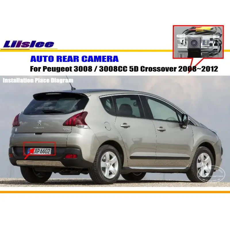 Für Peugeot 3008 2008-2016 Auto-Rückfahrkamera, Rückansicht-Kamera, Einparkhilfe, AUTO HD CCD CAM Zubehör-Set Image