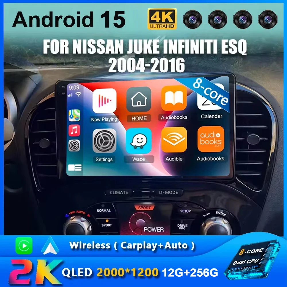 Android 15 Autoradio Für Nissan Juke YF15 2010-2014 Multimedia Navigation Video Player 2 Din Carplay Auto 48 EQ kopf Einheit GPS Image