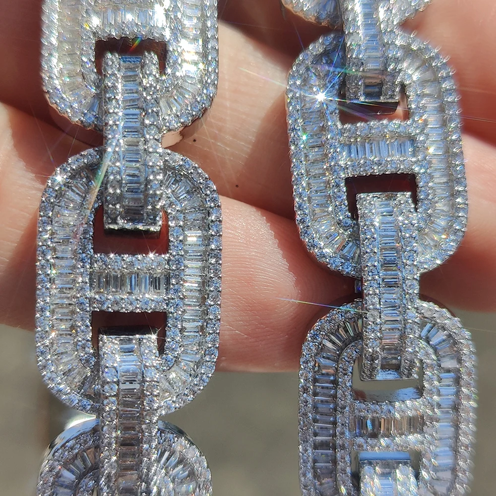 Iced Out 5A Zirkon T Quadrat Kaffeebohne Schwein Nase Armband Männer & Frauen Silber Gold Farbe Kubanische Kette Hip-Hop Schmuck