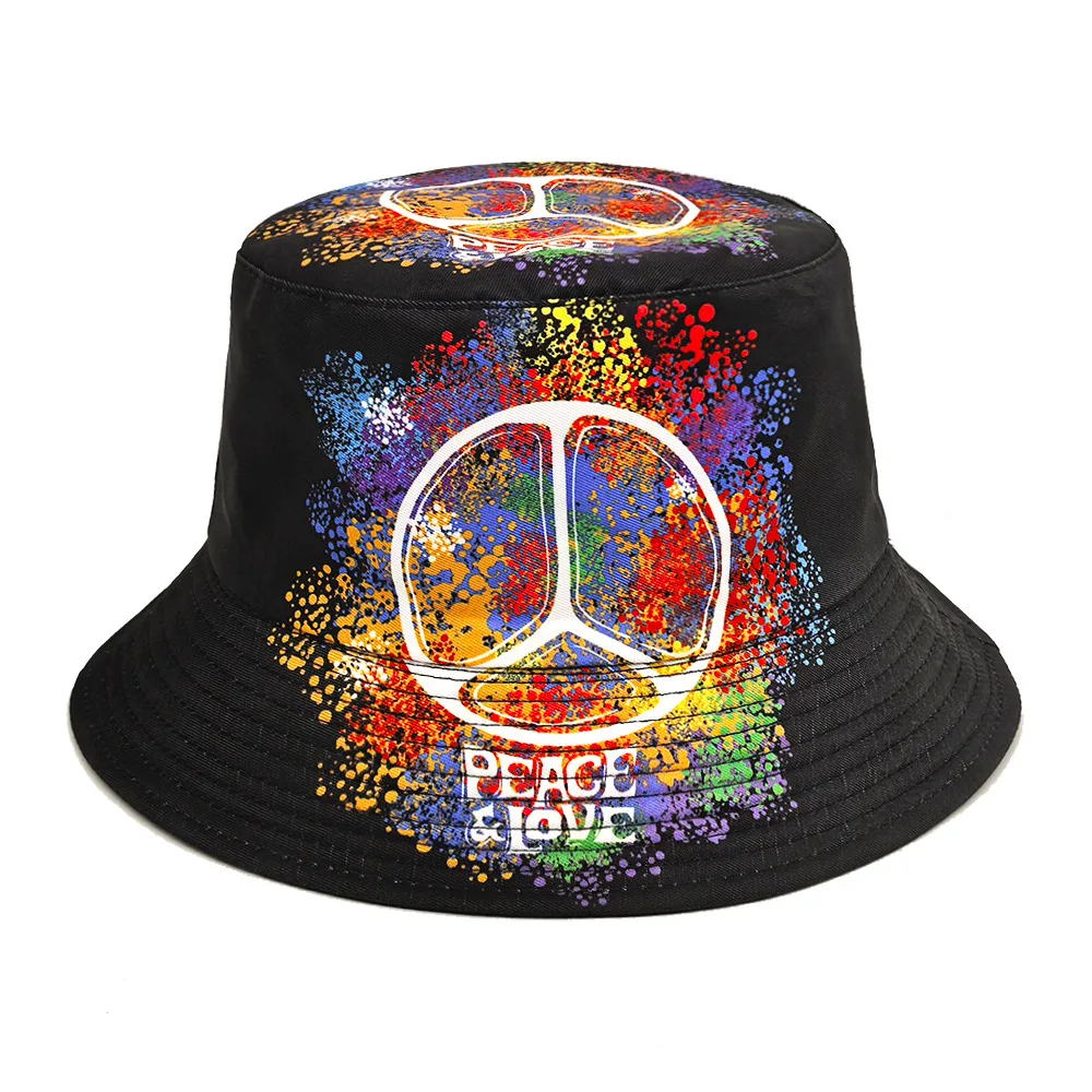 Modischer Graffiti Panama Unisex Sommer Outdoor Sonnenschutz Bucket Hat Damen Herren Sonnenhut Anti-Sonnenschutz Fischerhut Dekorativer Hip-Hop-Stil