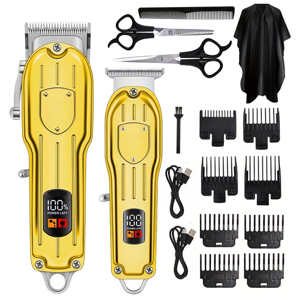 Elektrische Haarschneidemaschine und Rasierer für Männer, USB-Aufladbar, Barttrimmer, Professionelles Friseur-Set Image
