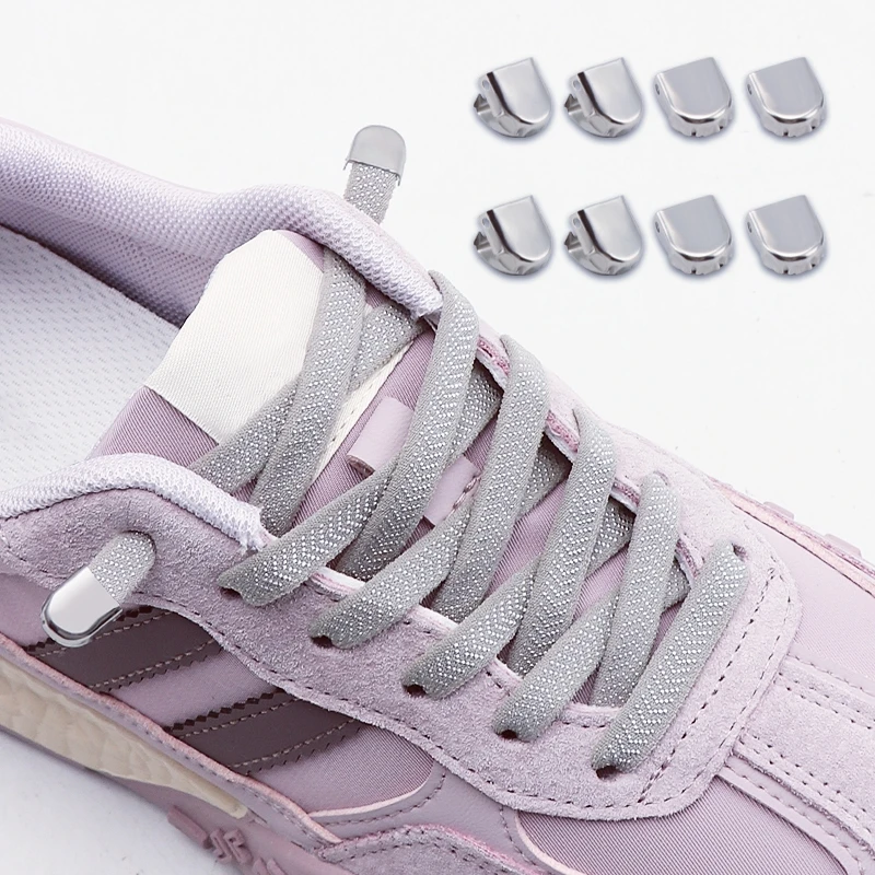 2 Paar elastische Schnürsenkel ohne Binden für Kinder & Erwachsene – Schnellverschluss-Schnürsenkel für Sport, einfache Slip-On-Schnürsenkel, Schuhzubehör Image