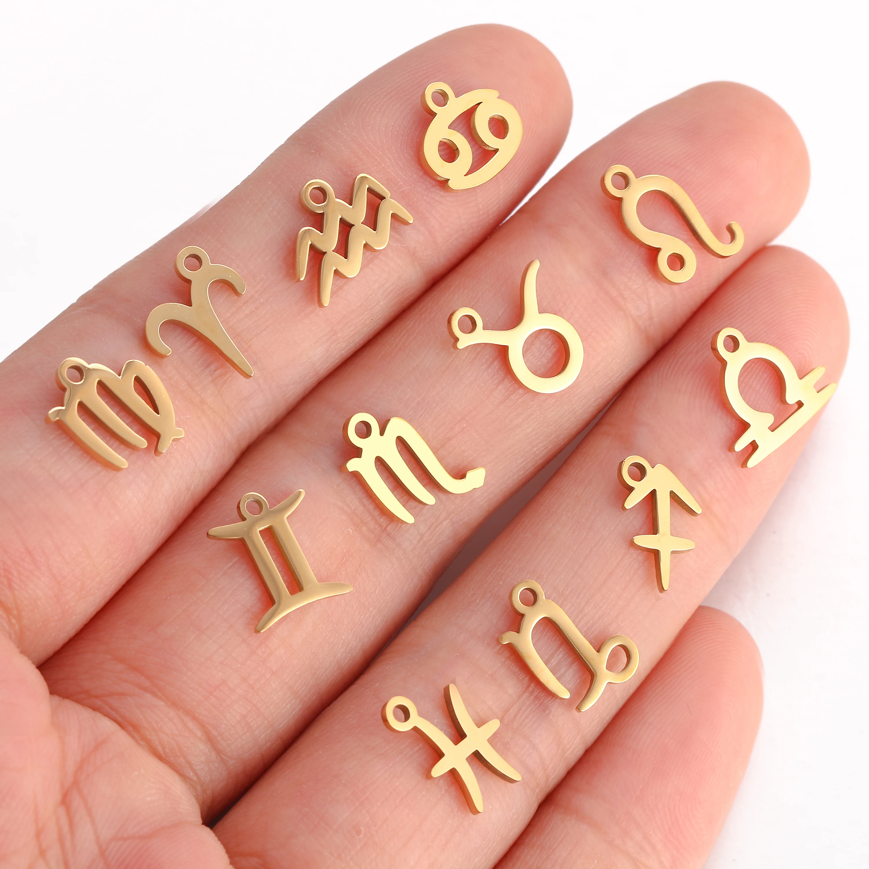 5 Teile/los Glück Geburt 12 Sternzeichen Stern Zeichen Charms Metall Konstellationen Thema Anhänger für Schmuck Armband Ohrring Halskette Machen Image