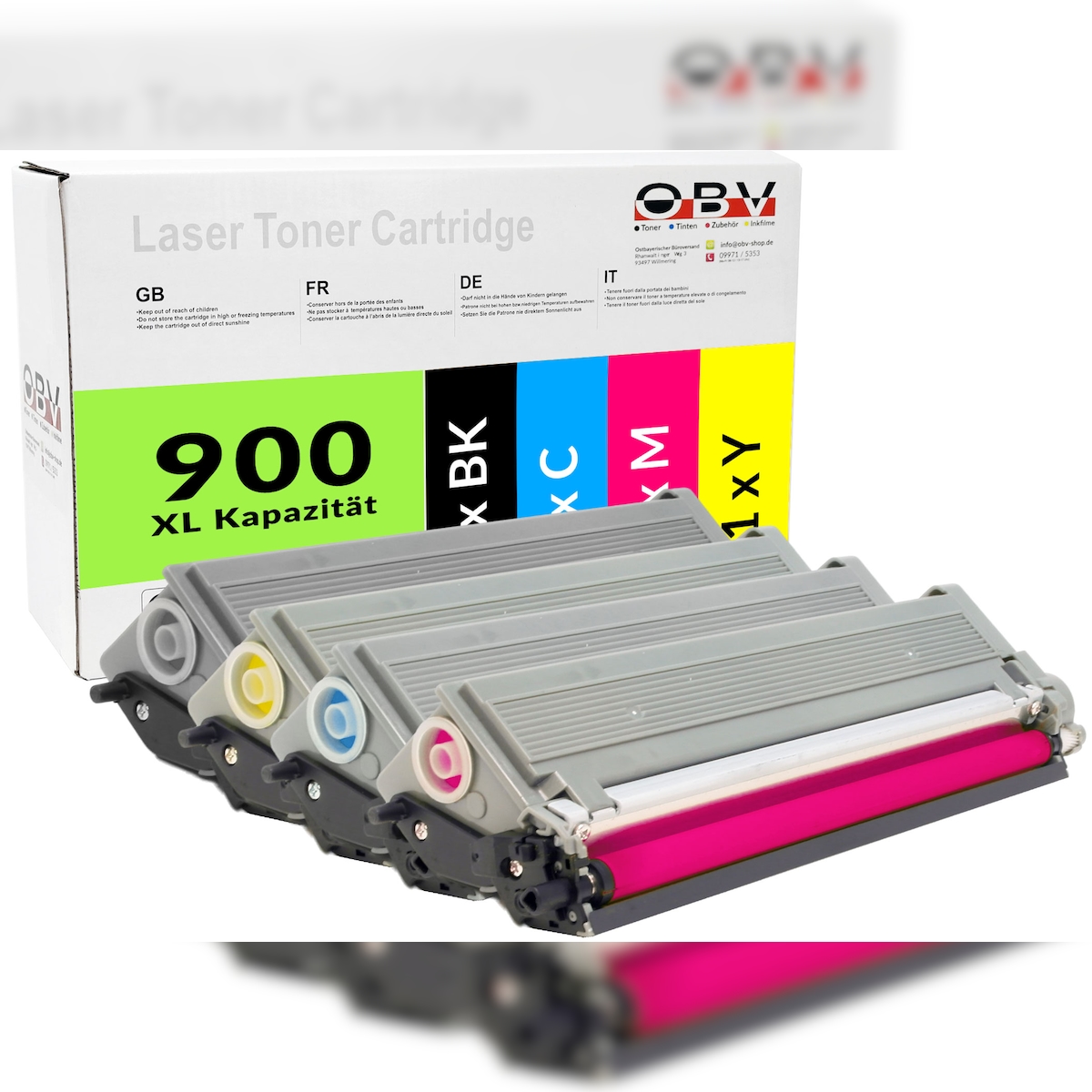 OBV Kompatibel TN-900 4x Toner für Brother TN900 HL L9200 L9300 MFC L9550 Schwarz Cyan Magenta Gelb Image