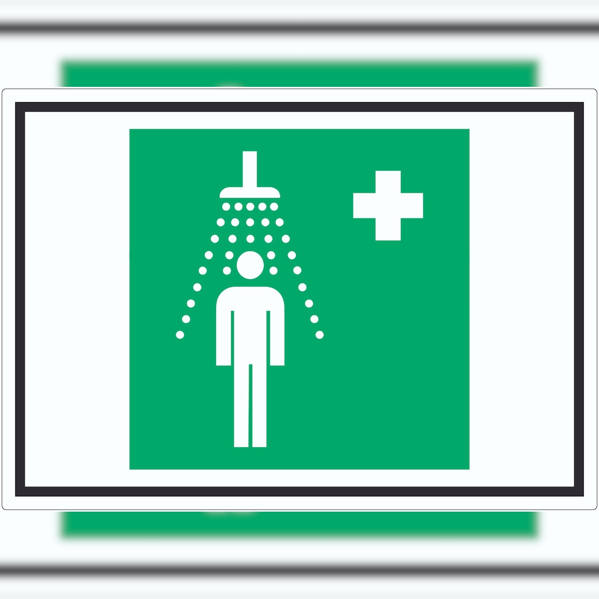 HB-Druck Notdusche Symbol Aufkleber A9 (37x52mm) Image