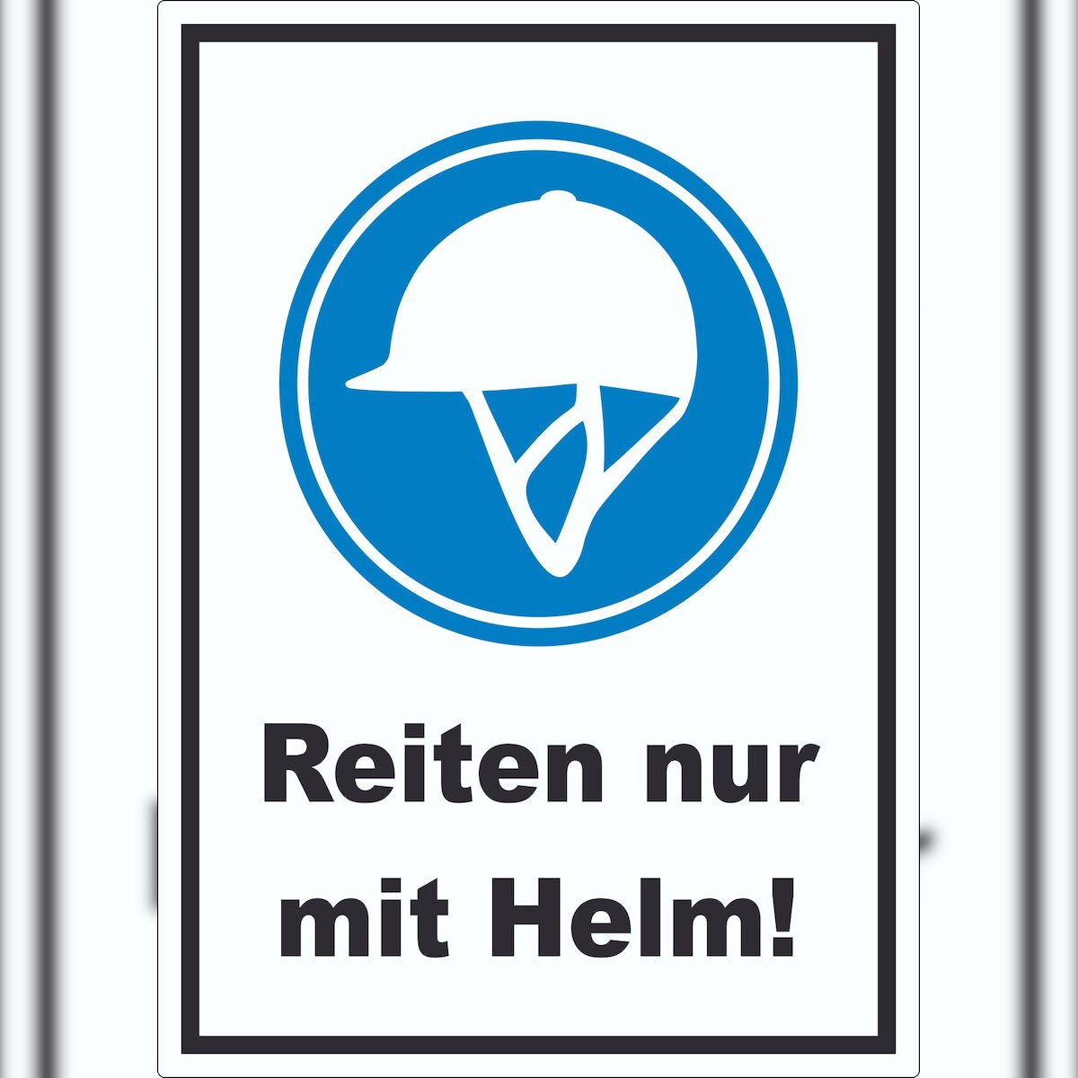 HB-Druck Reiten nur mit Helm Aufkleber A2 (420x594mm) Image