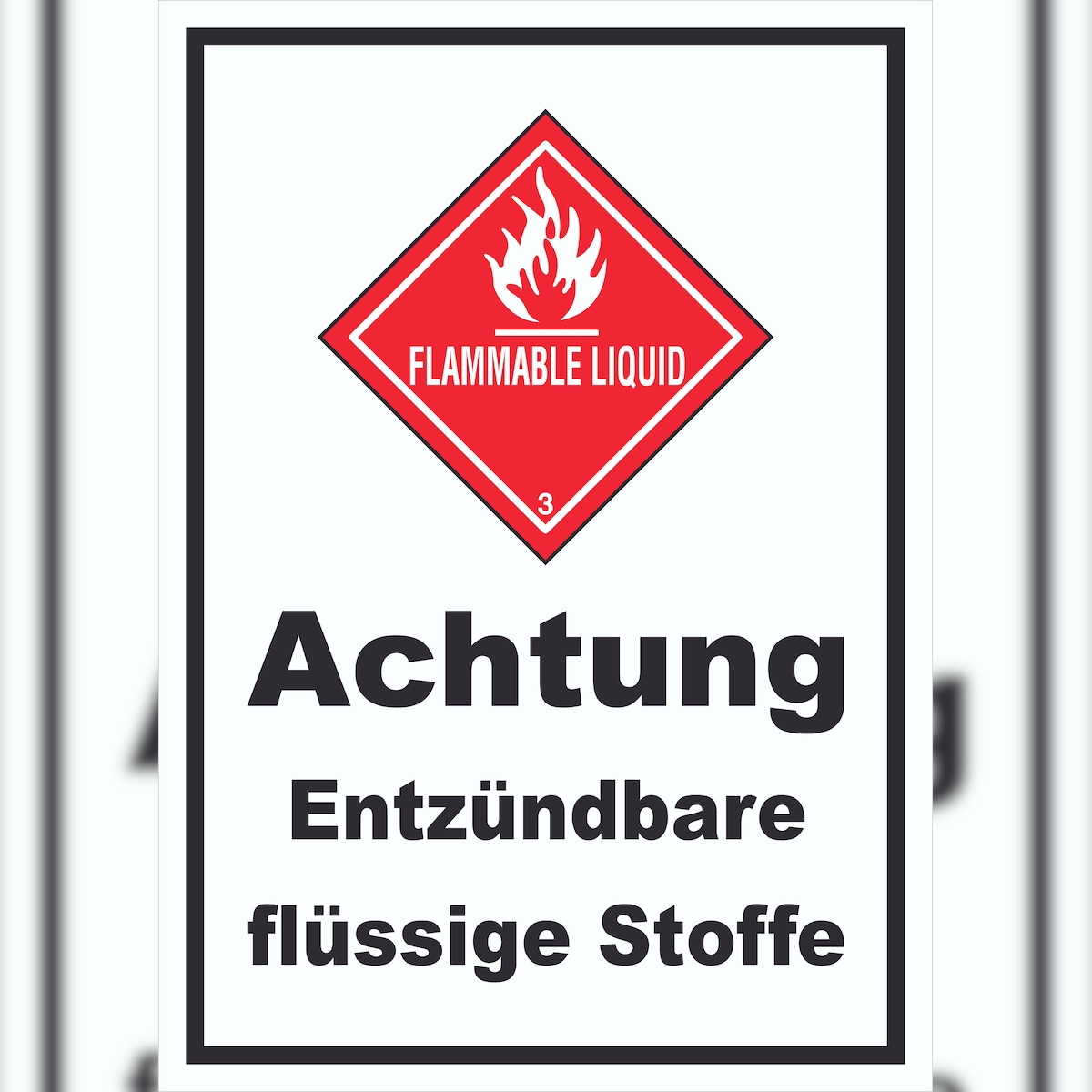 HB-Druck Schild Entzündbare flüssige Stoffe Flammable Liquid A3 Rückseite selbstklebend Image