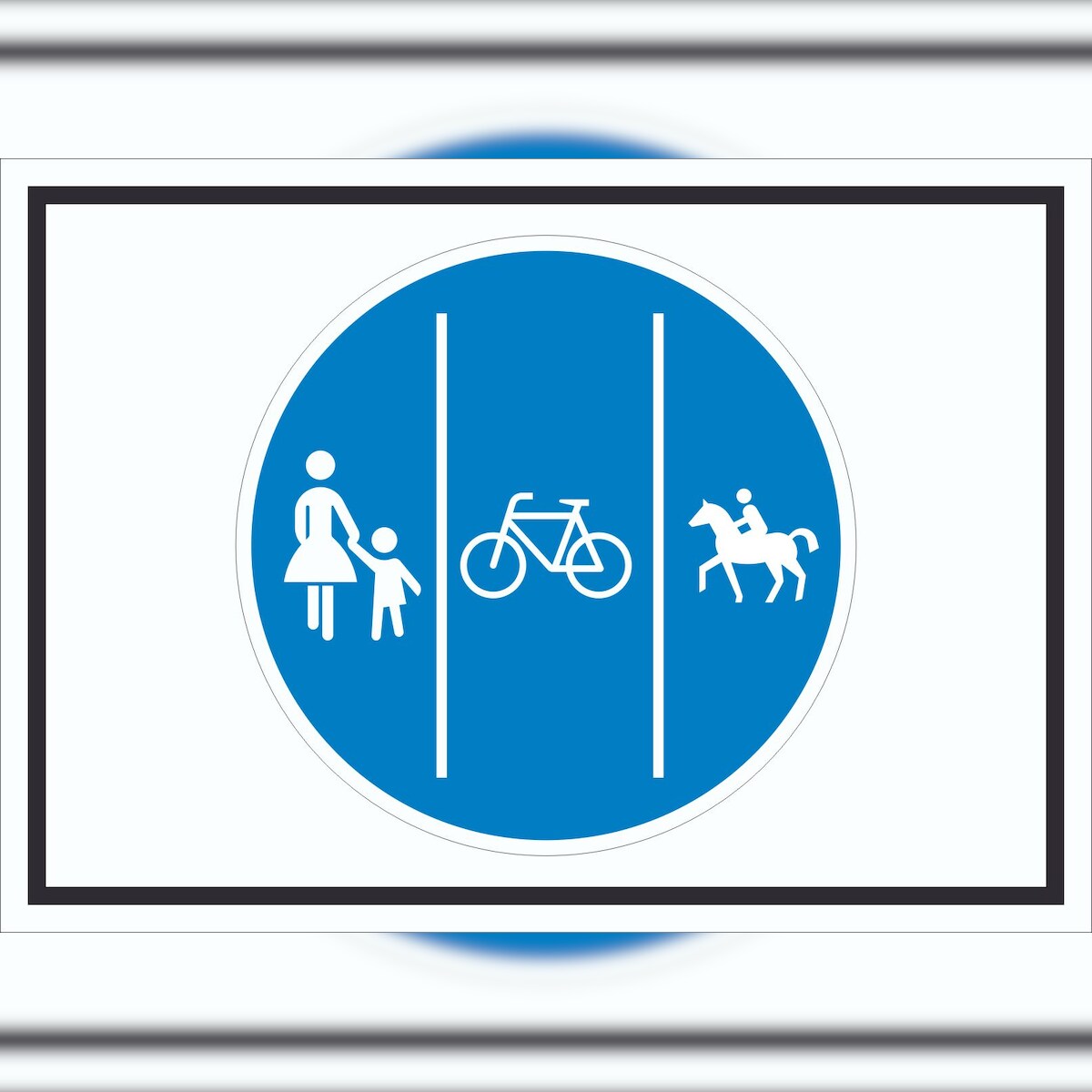 HB-Druck Schild Getrennter Geh-, Rad- und Reitweg Symbol A4 (210x297mm) Image