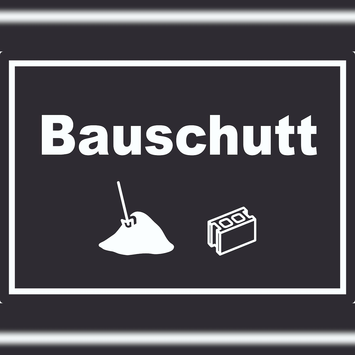 HB-Druck Bauschutt Mülltrennung Aufkleber Text Symbol Ziegel Baustein A9 (37x52mm) Image