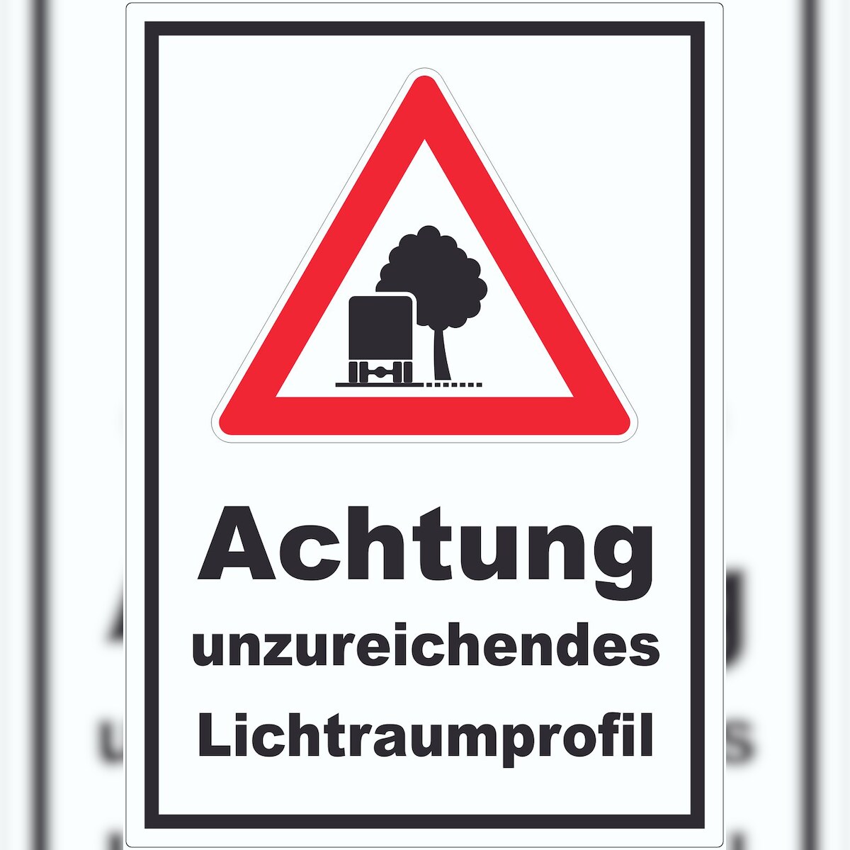 HB-Druck Aufkleber Achtung unzureichendes Lichtraumprofil A6 (105x148mm) Image